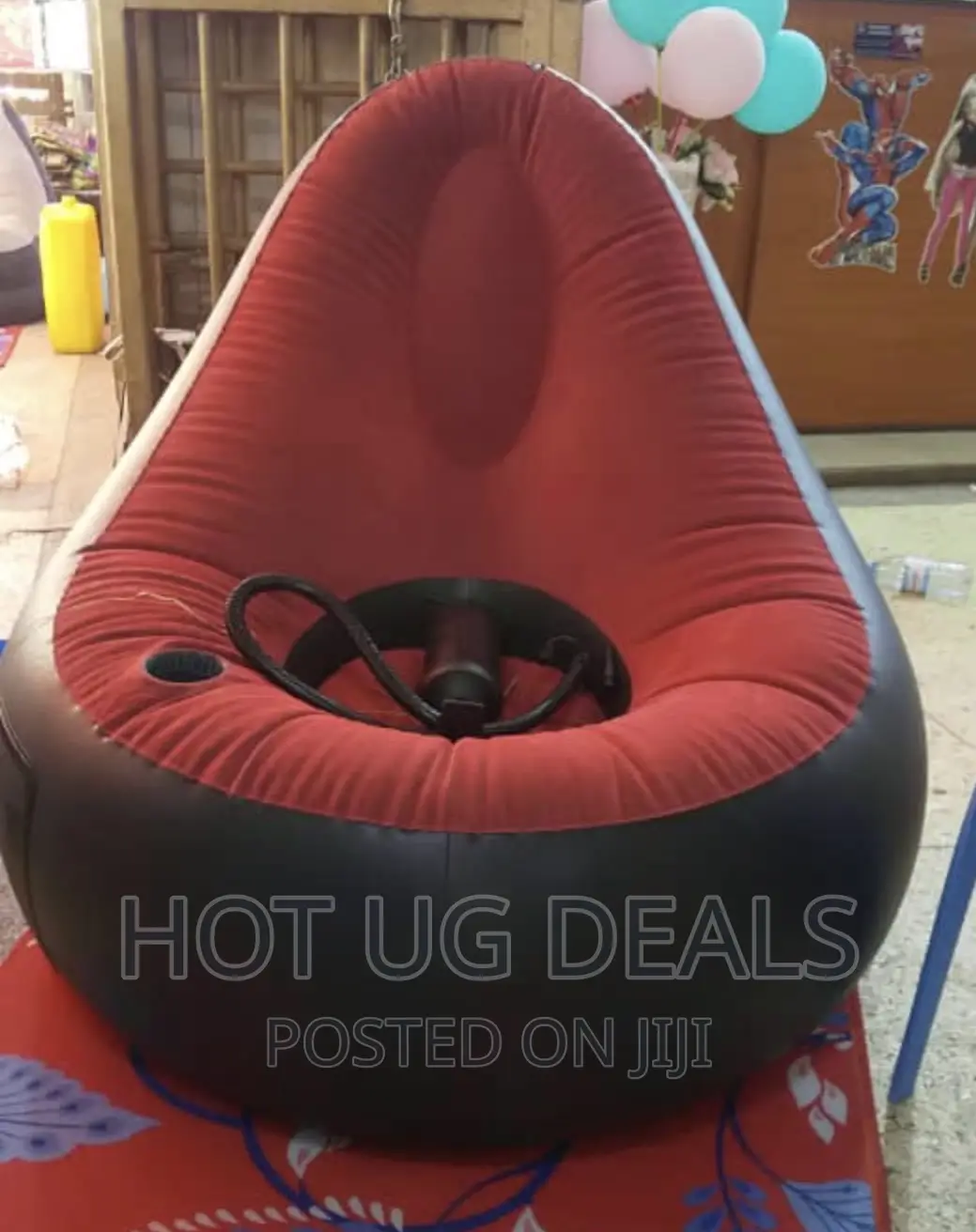 Intex Air Pump Seat With Footrest Stool - Red