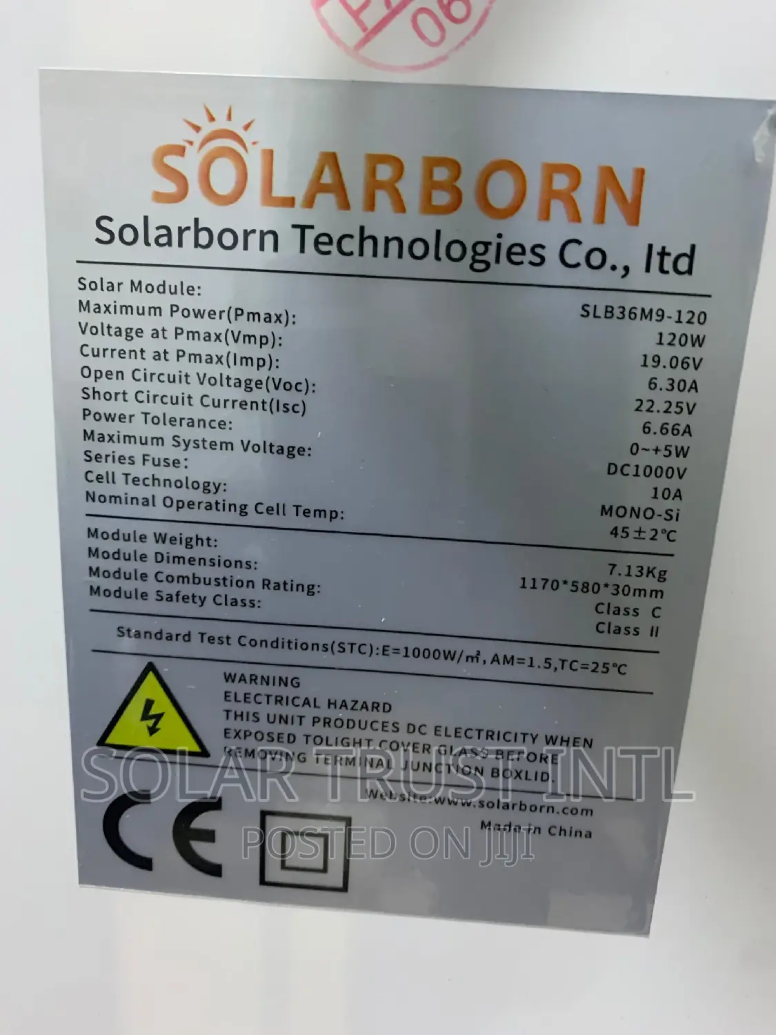 120w/12v Solar Born