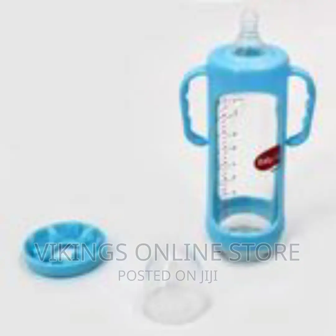 240 Ml Milk Glass Baby Feeding Bottle – Blue