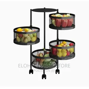 3600 Rotating Vegetable Fruit Shelf With Wheels