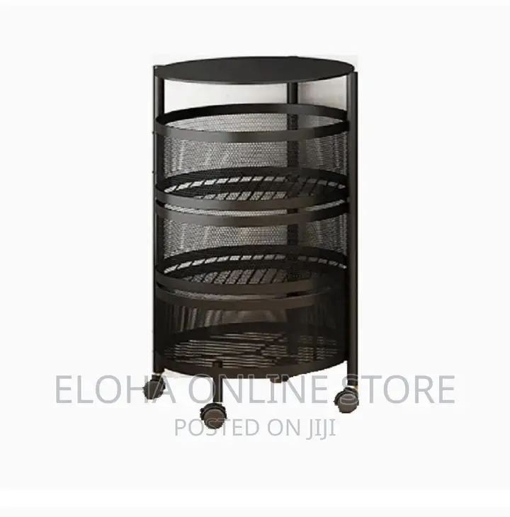 3600 Rotating Vegetable Fruit Shelf With Wheels