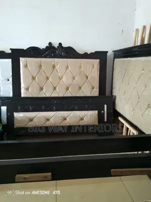 Cream Leather 4x6 Bed