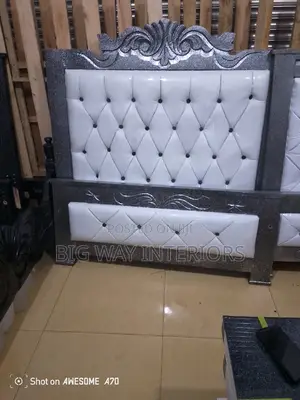 Gray and White Leather Bed 4by6