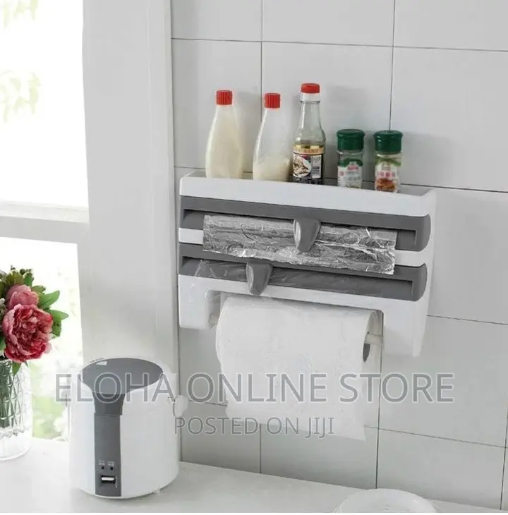 Multifunctional Kitchen Cling Film Holder and Cutter