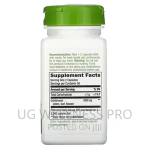 Nature's Way, Goldenseal Herb, 400 Mg, 100 Vegan Capsules