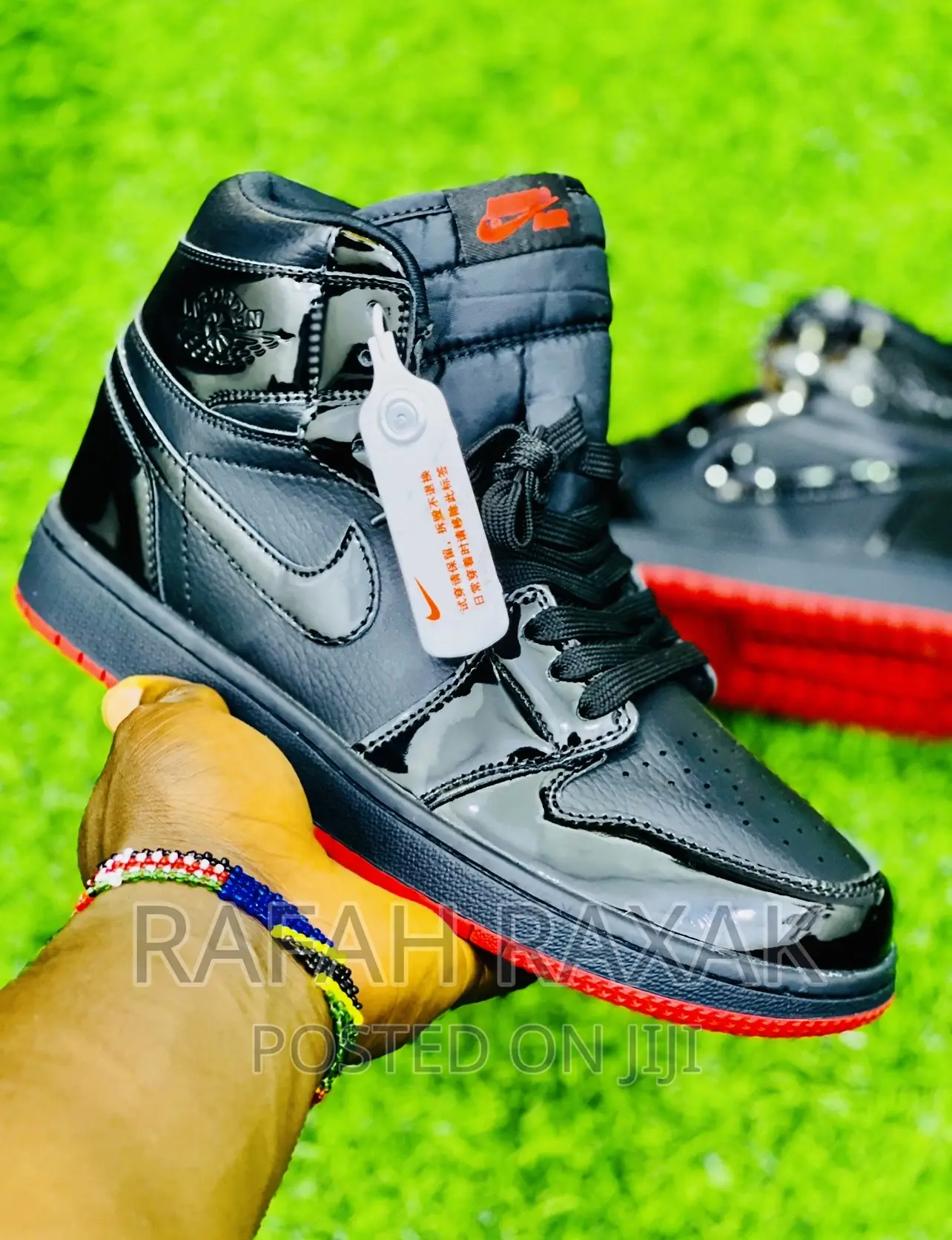 Original Black Shinny Air Jordan 1 High Top Sneaker