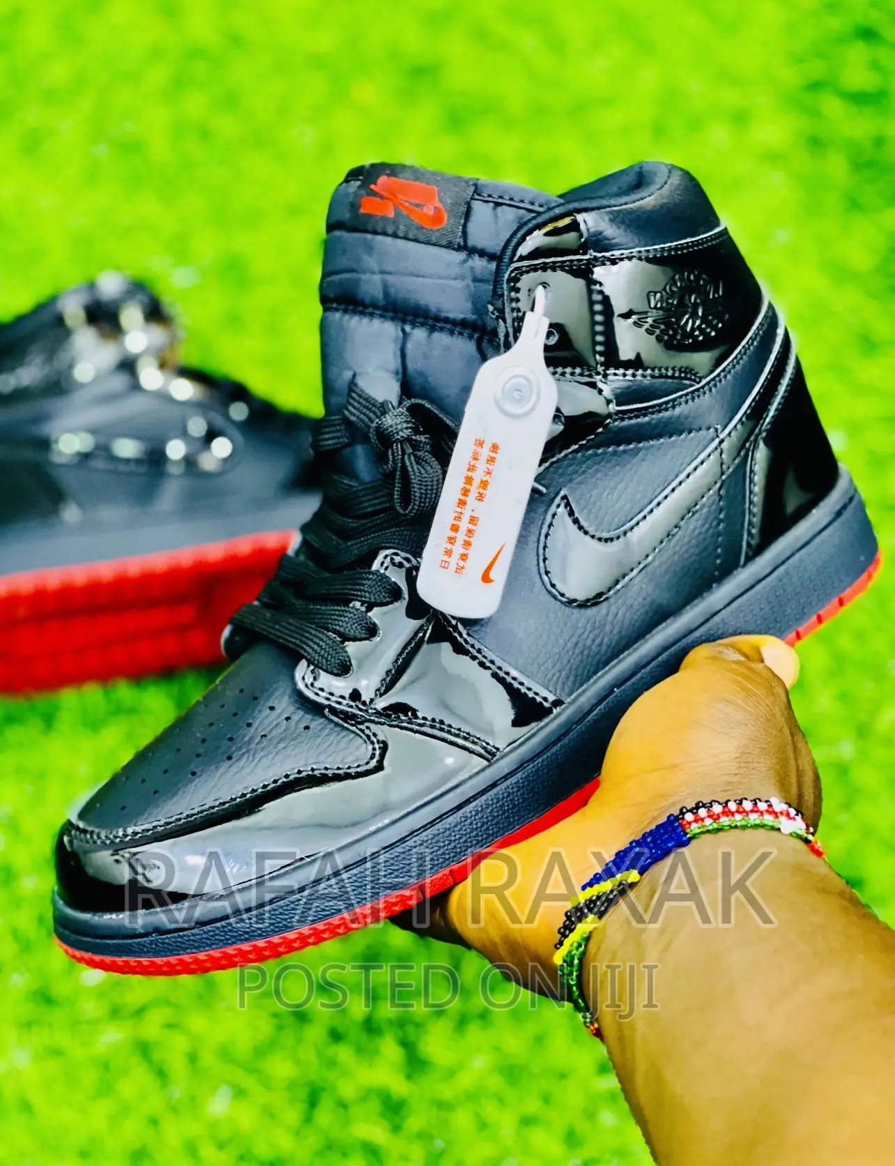 Original Black Shinny Air Jordan 1 High Top Sneaker