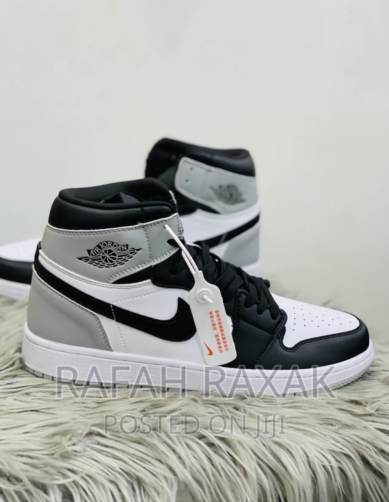 Original Unisex Grey Black Air Jordan 1 High Top Sneaker