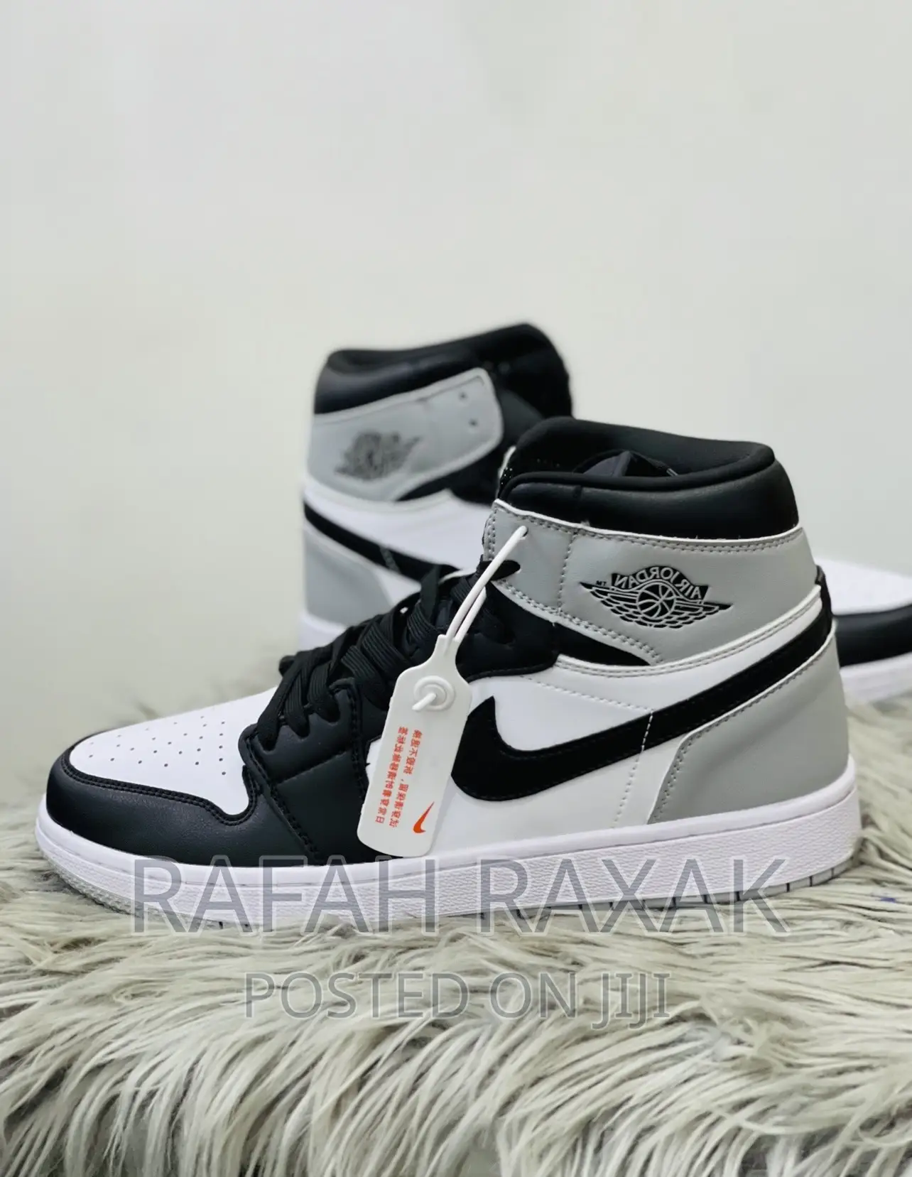 Original Unisex Grey Black Air Jordan 1 High Top Sneaker