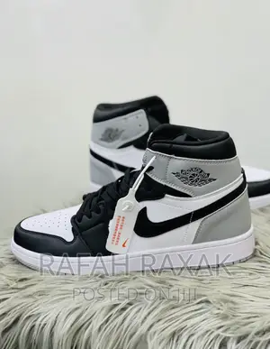 Original Unisex Grey Black Air Jordan 1 High Top Sneaker