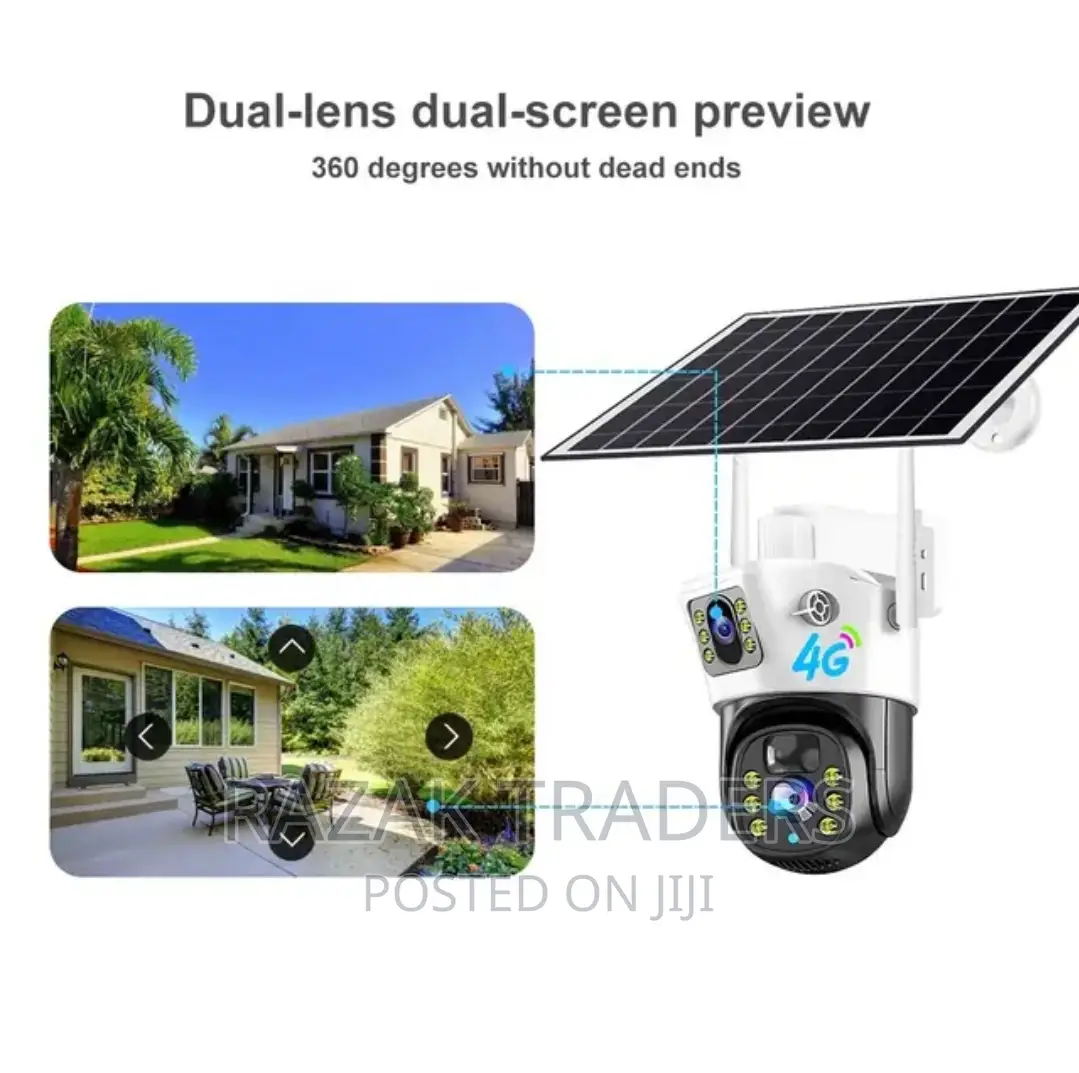 Dual Lens Solar 4G Simcard Outdoor Rechargeable Camera