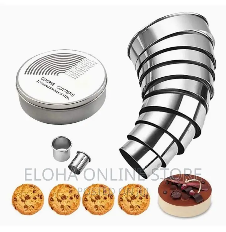 12 PCS Round Biscuit Cutter Doughnut Cutter Set Ring Molds