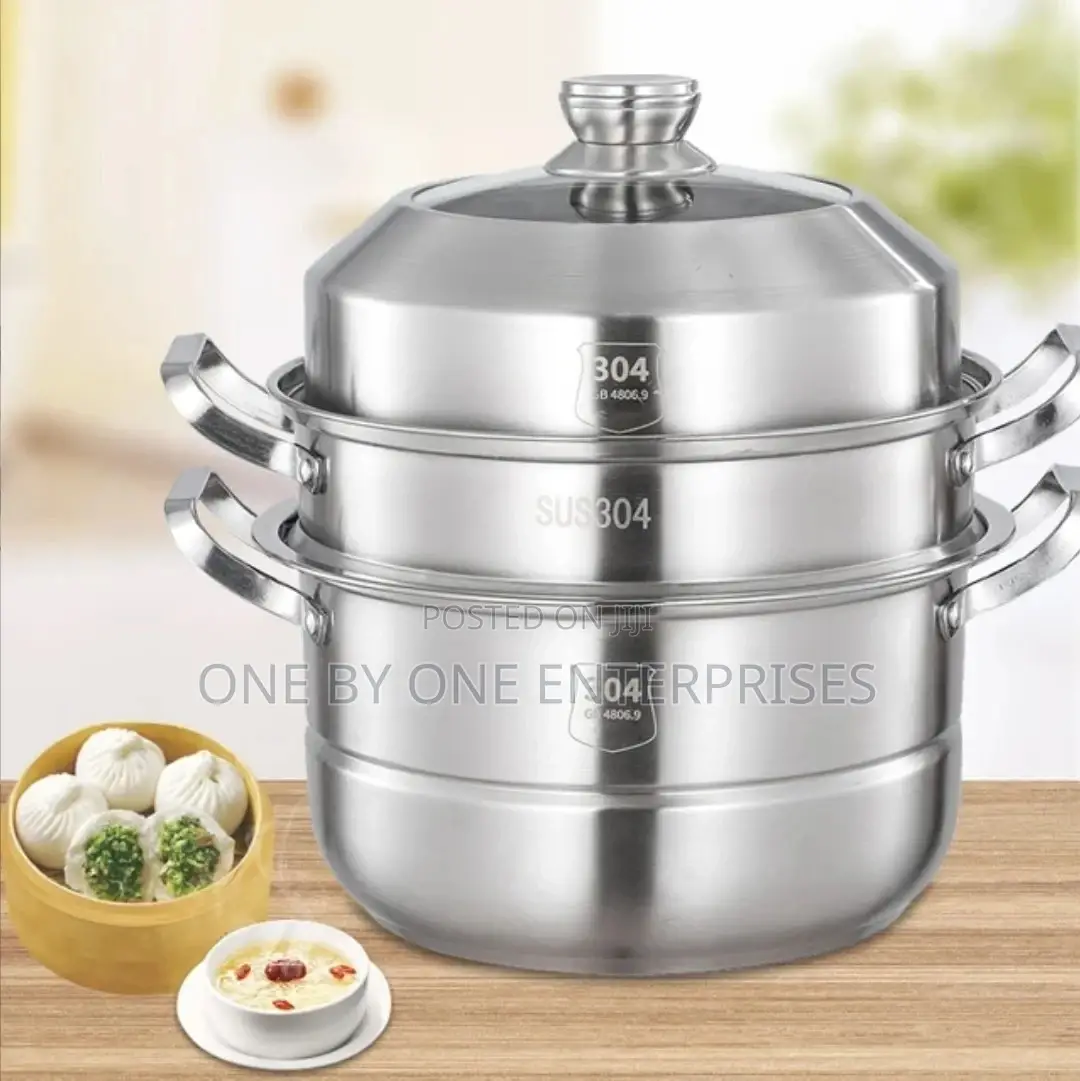 304 Stainless Steel Food Steamer Three Layers Thick 30cm
