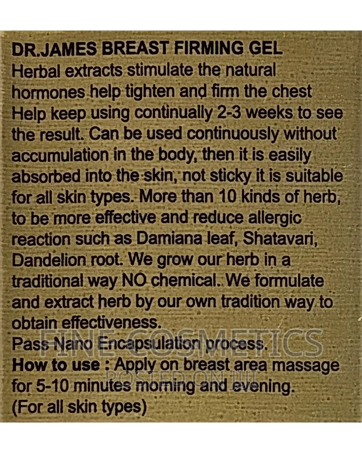 DR JAMES BREAST FIRMING GEL | Chest Lifting and Tightening.