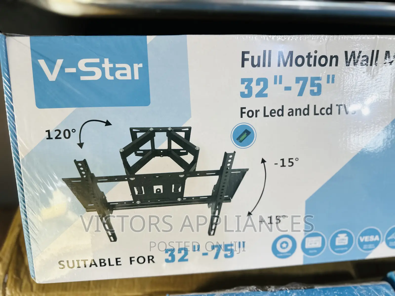 Full Motion Heavy Duty Wall Mount Brackets for 32”-75”