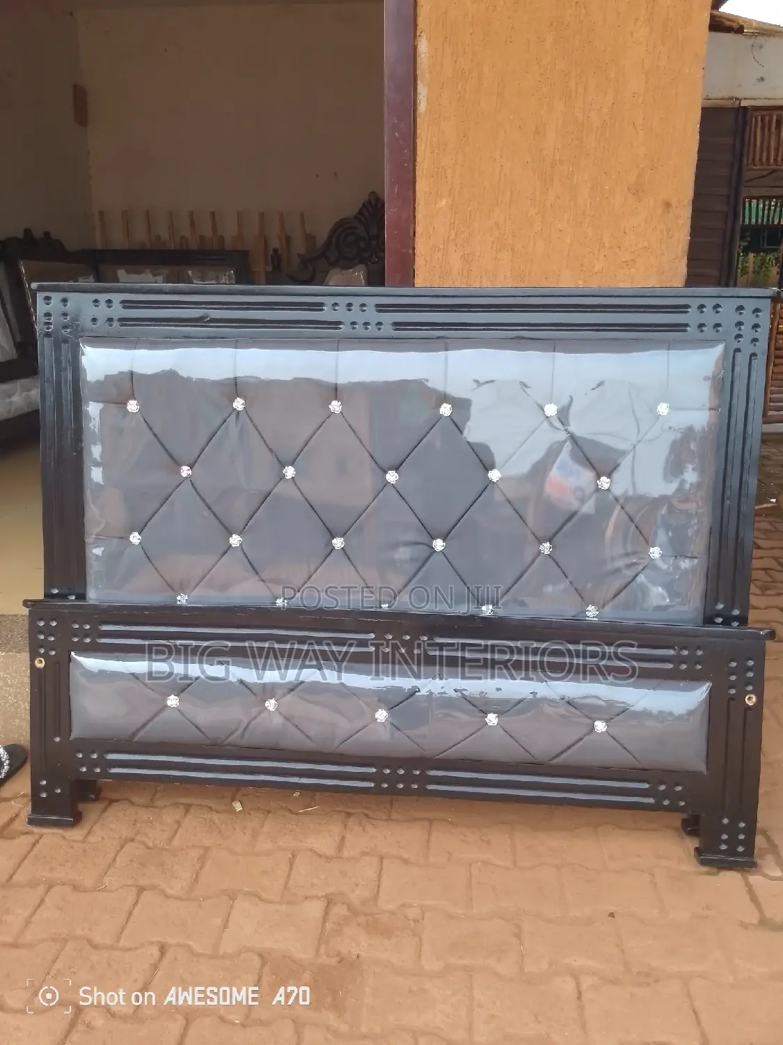 Gray Leather Bed 5x6