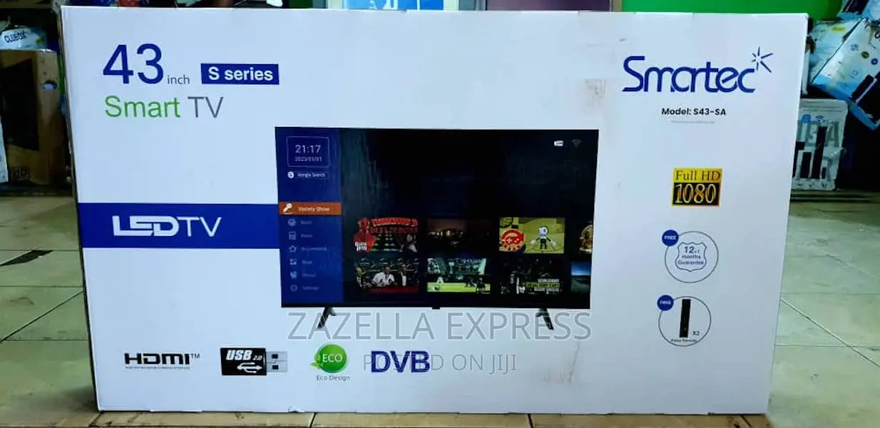Smartec 43′′ Android Smart Tv With Free Wall Brackets