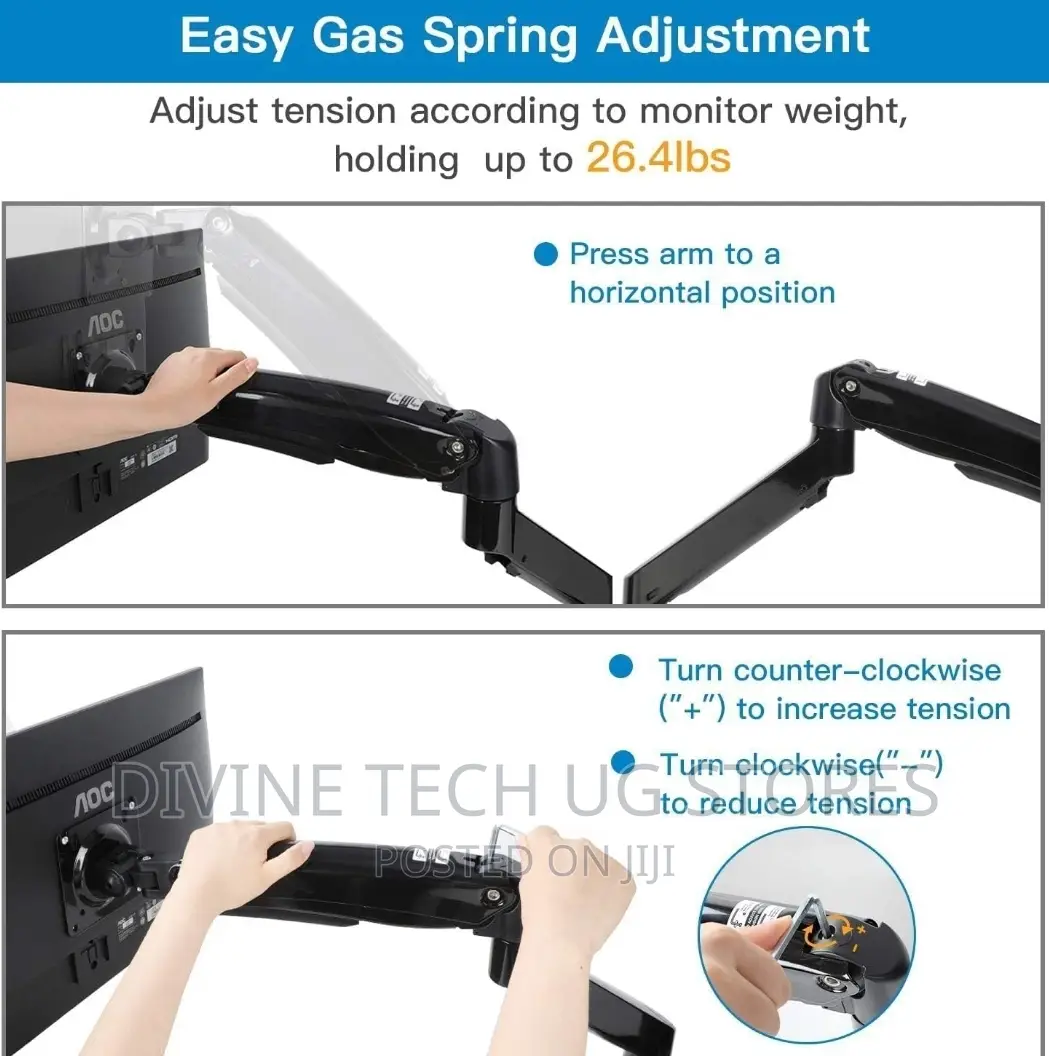 Dual Monitor Desk Mount Stand Full Motion Arm 17"- 32 Inch
