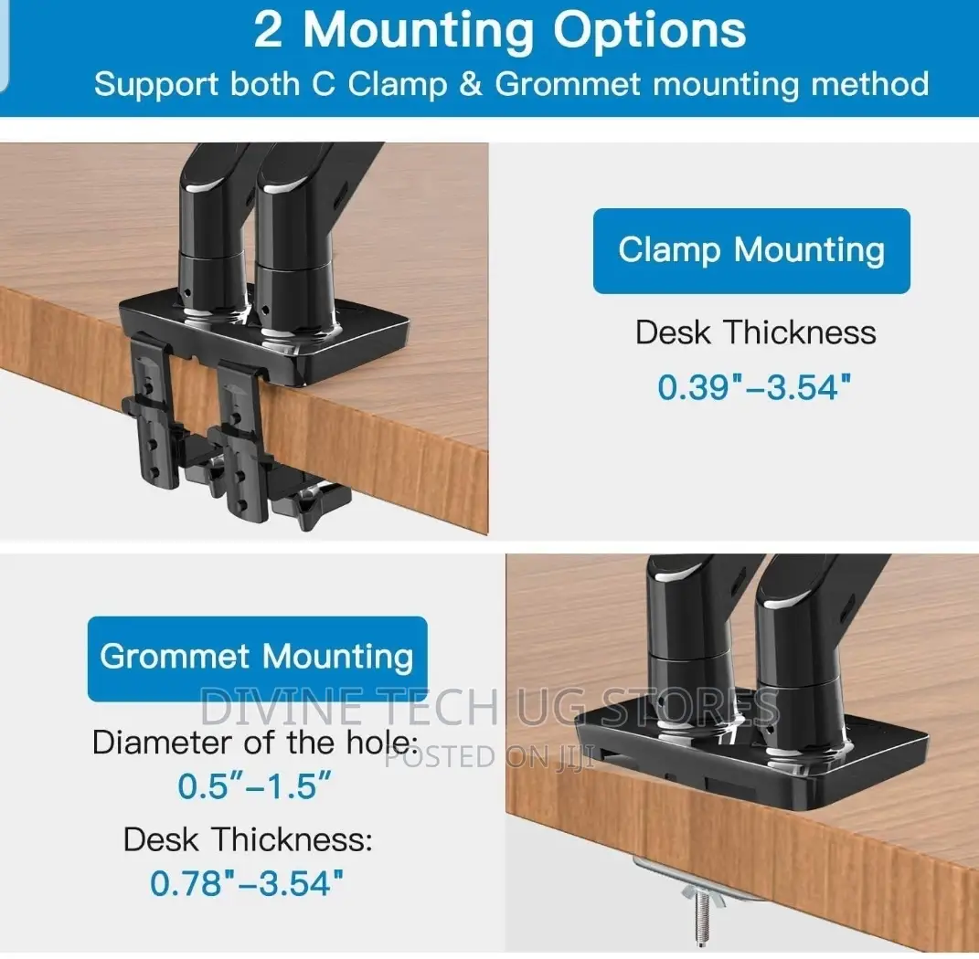 Dual Monitor Desk Mount Stand Full Motion Arm 17"- 32 Inch