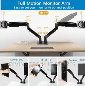 Dual Monitor Desk Mount Stand Full Motion Arm 17"- 32 Inch