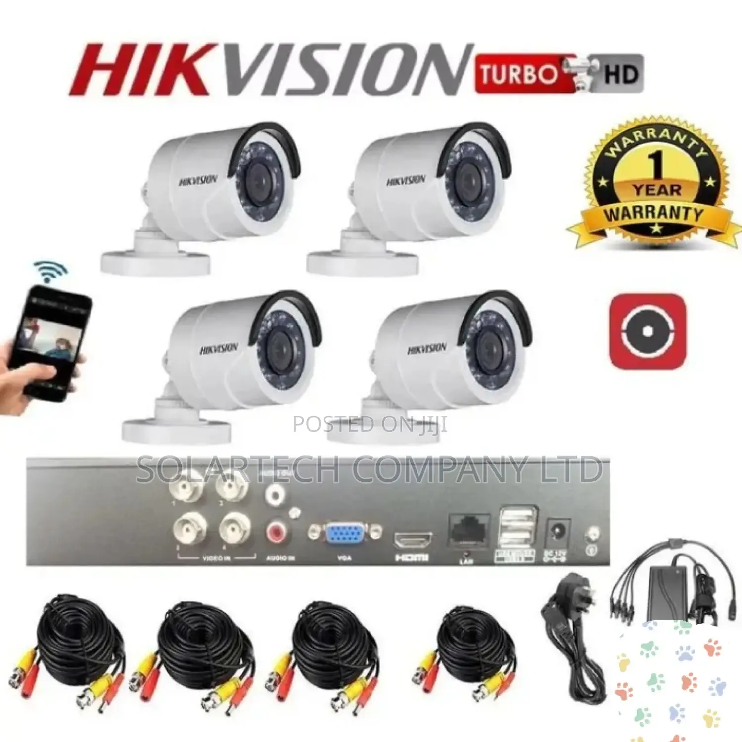 4 Channel CCTV Cameras Full Kit