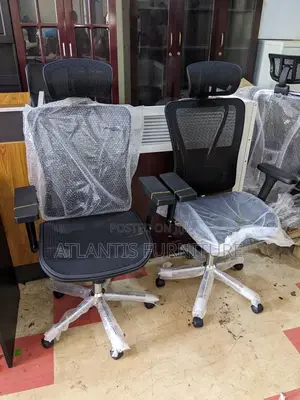 Ergonomic Office Chair With a Headrest and Movable Arms
