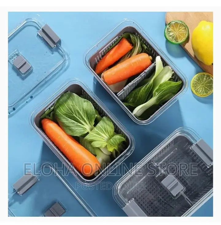 2 in 1 Fridge Drain Basket and Storage Containers