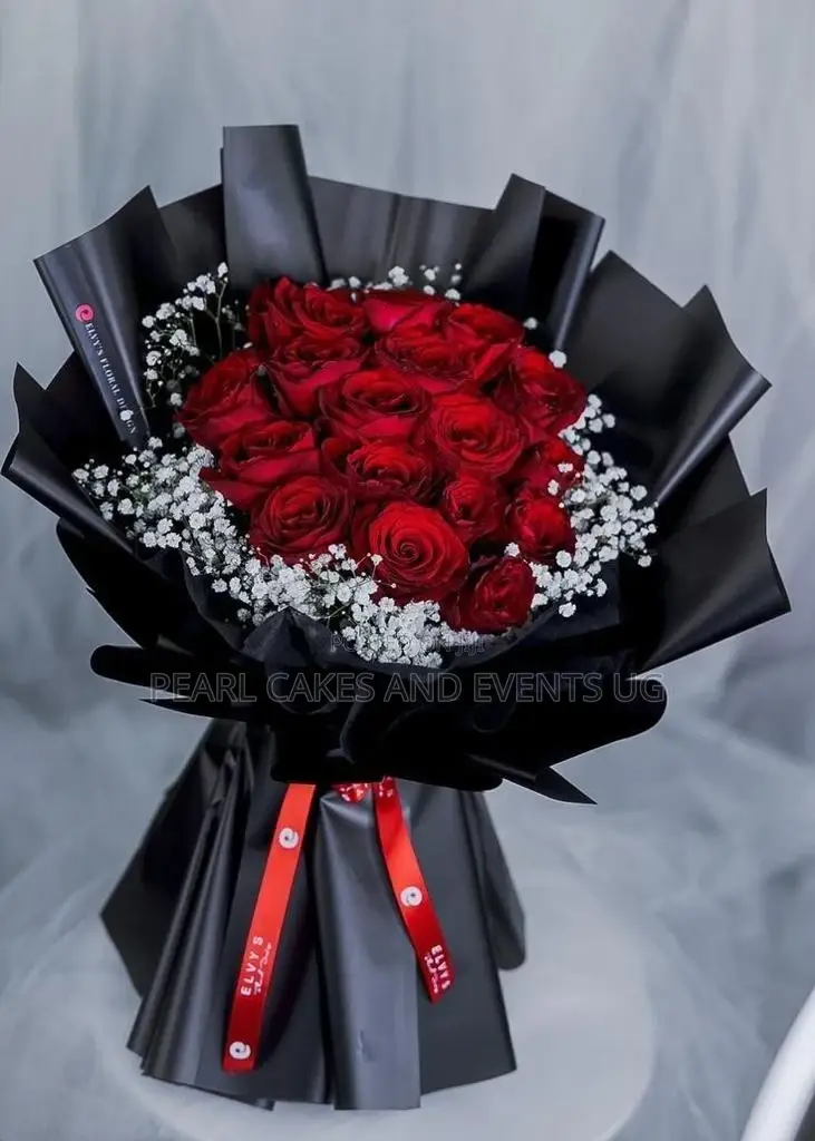 Special Flowers Surprises Gifts Love Red in Black Kkk54