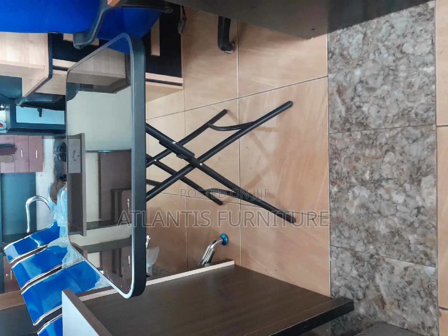 Seventy One Cm Squared Glass Table.