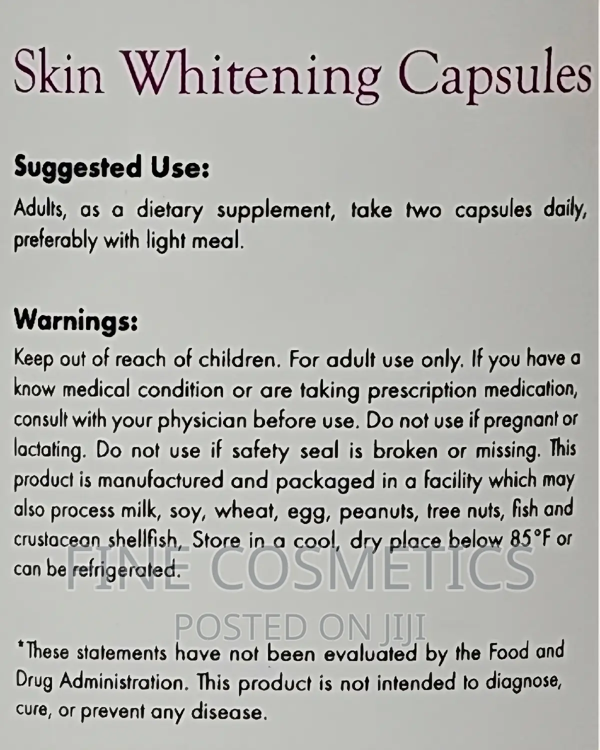 Original Skin Lightening Pills With Glutathione USA 120pills