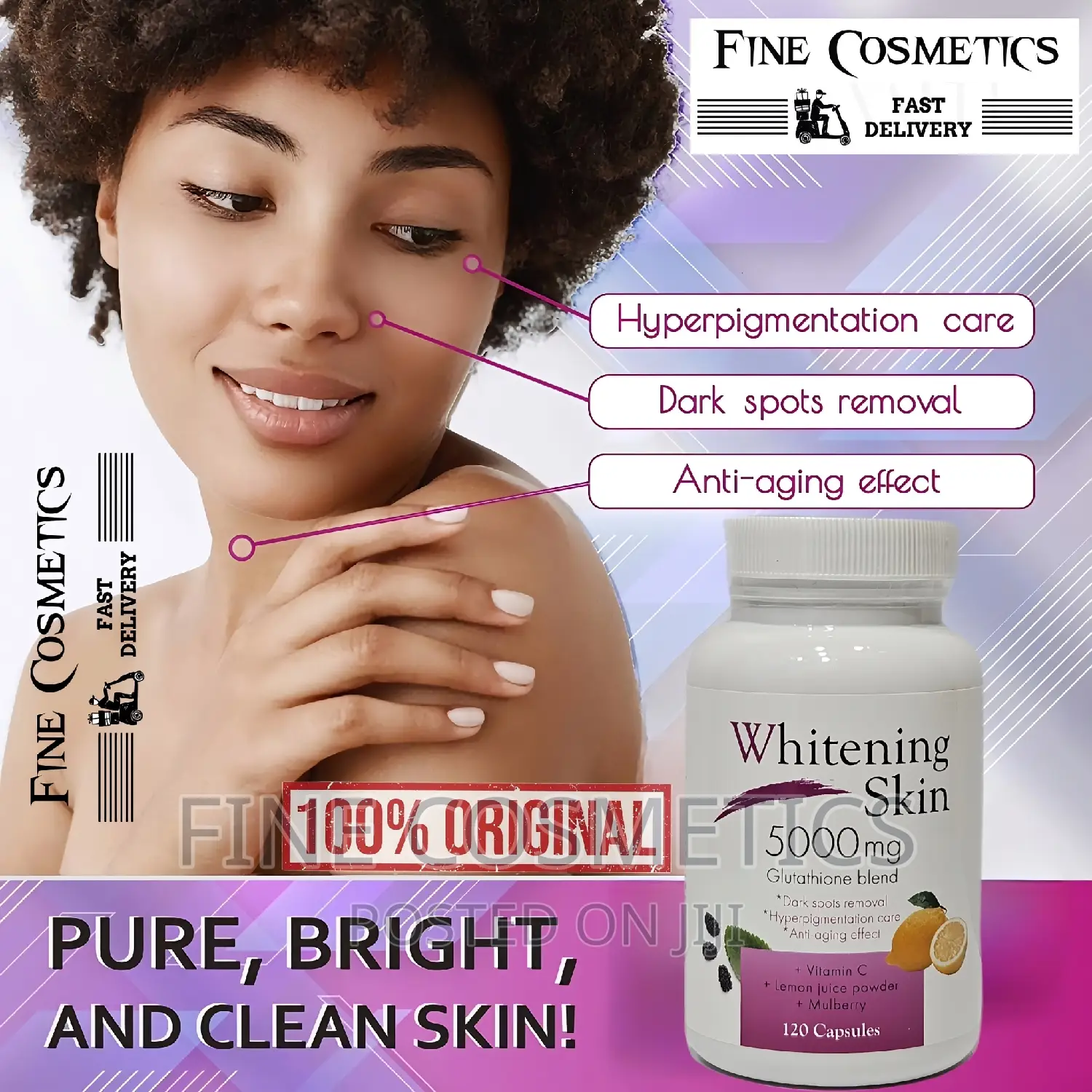 Original Skin Lightening Pills With Glutathione USA 120pills