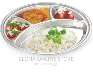 6 PCS Stainless Steel Round 4 in 1 Dinner Plates