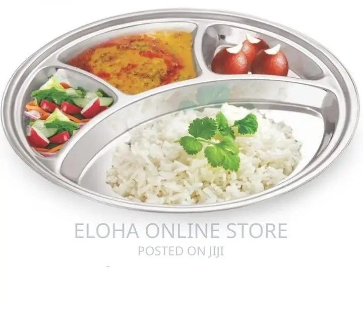 6 PCS Stainless Steel Round 4 in 1 Dinner Plates