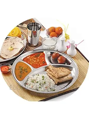 6 PCS Stainless Steel Round 4 in 1 Dinner Plates