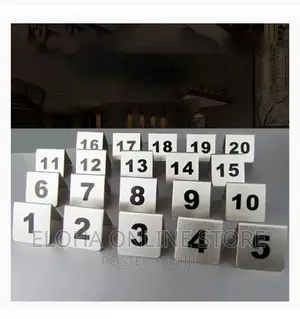 1_20 Table Number Plate for Resistant Hotel Bar