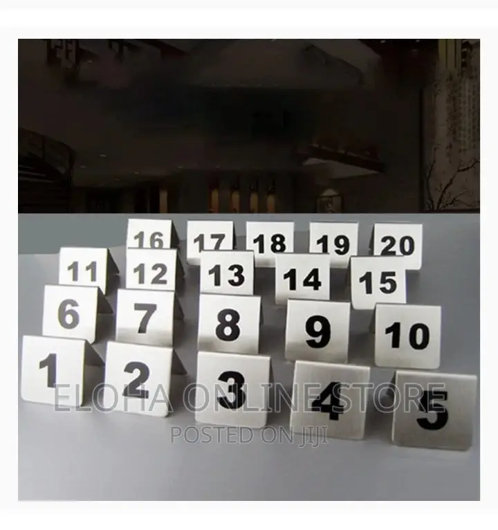 1_20 Table Number Plate for Resistant Hotel Bar