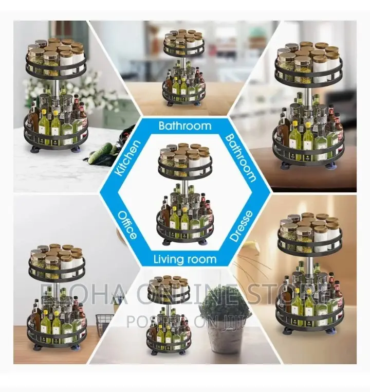 360° Rotation Multifunctional Spice Rack 2 Layers