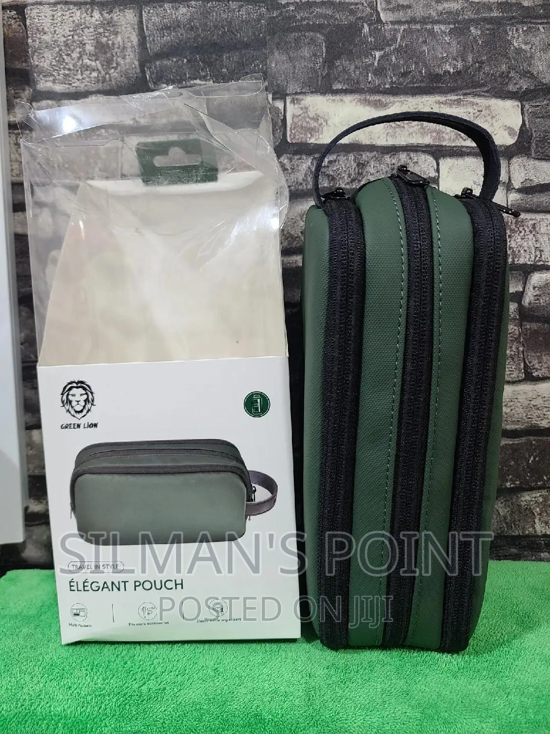 Green Lion Elegant Pouch Green