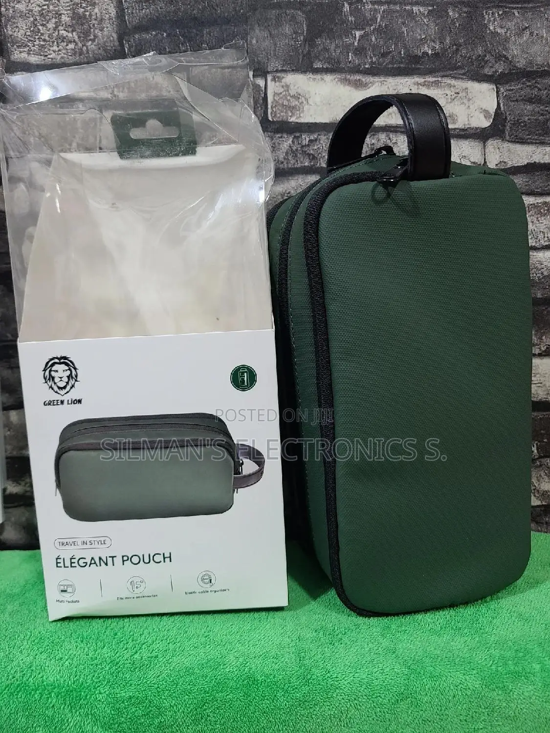 Green Lion Elegant Pouch Green