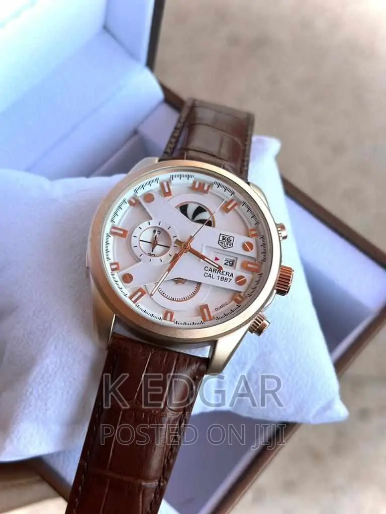 Brown Carrera Watch With Chronograph