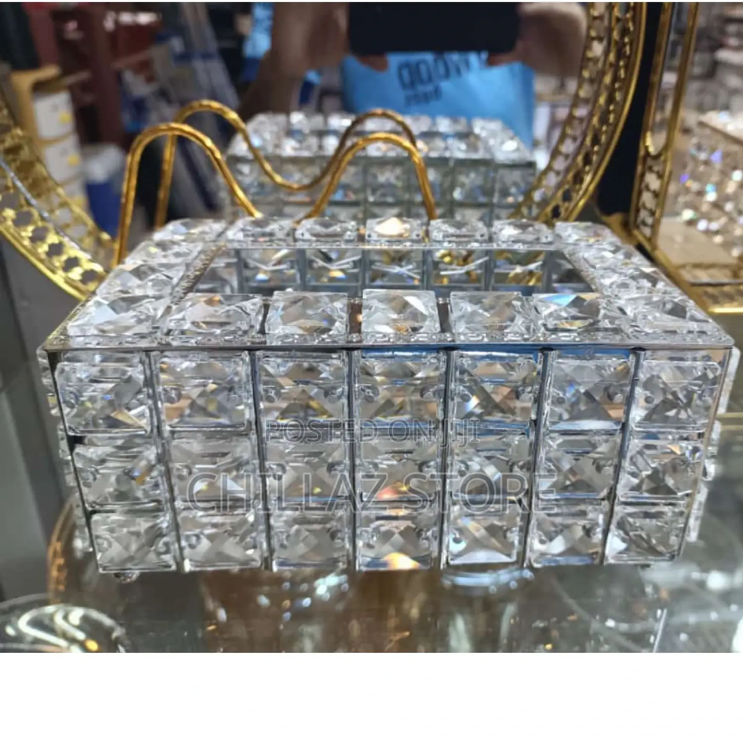 Crystal Tissue Napkin Holder.