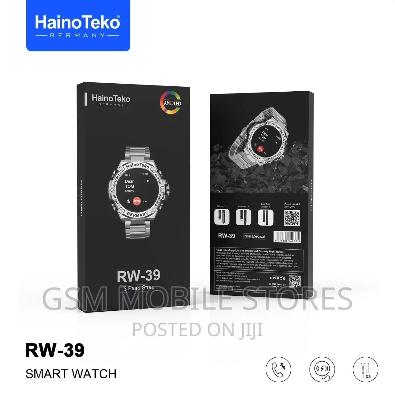 Haino Teko Germany RW-39 Shape Large Screen AMOLED 3x Straps