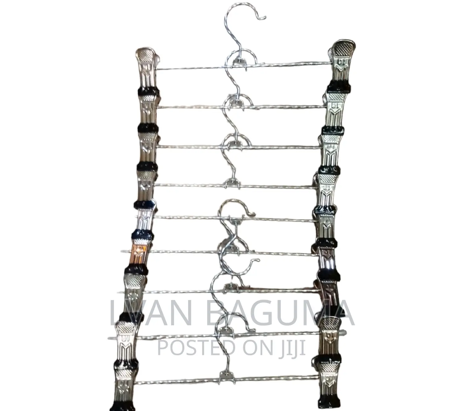 Twisted Metal Trousers Hangers With Pegs - 10 Pcs.
