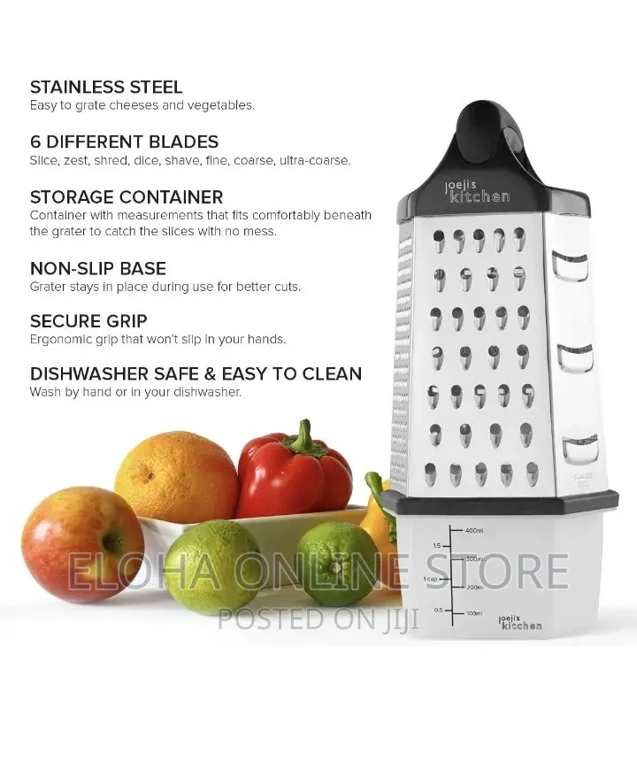 6 Sided Multipurpose Grater -Silver