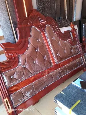 6x6 Leather Bed Brown