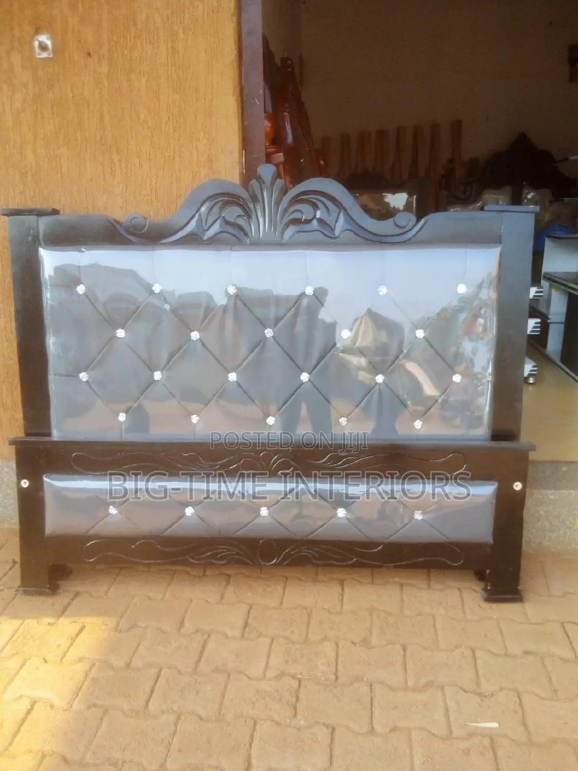 5by6 Gray Leather Bed 1