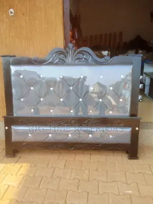 5by6 Gray Leather Bed 1