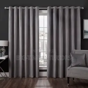 3pcs Plain Gray Curtains