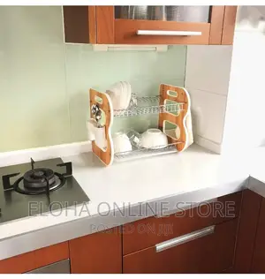 2 Tier Dish Rack With Spoon and Knife Pocket