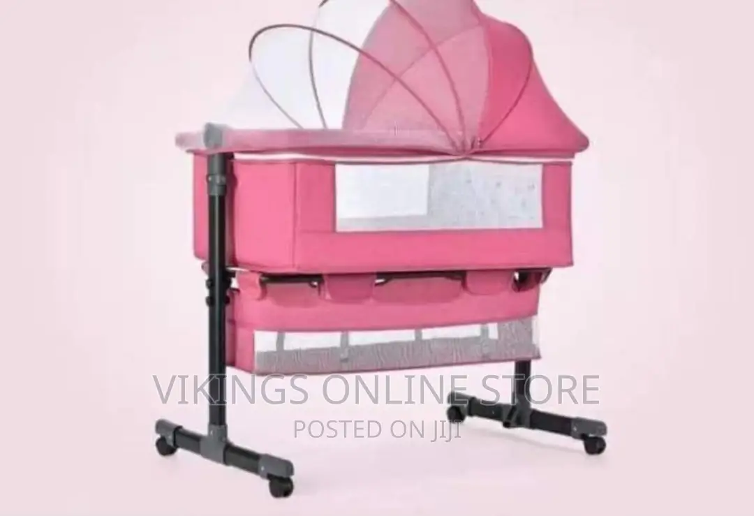 Co Sleeper Bed -Pink Black